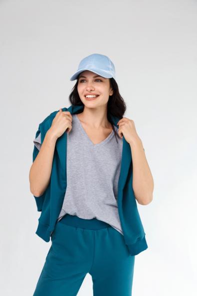 Футболка Gray с V вырезом MG-FW21-0238